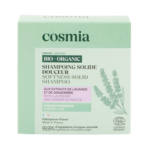 COSMIA Bio Champú sólido con acción suavizante, para cabellos normales 85 g.
