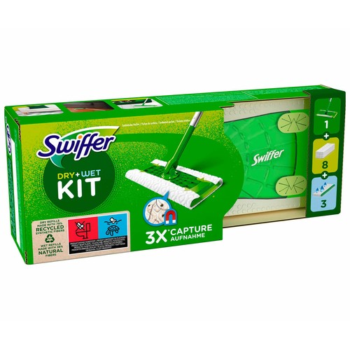 SWIFFER Mopa + 8 recambios secos + 3 húmedos SWIFFER