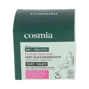 Imagen de COSMIA Bio expert duo age Crema facial de noche con acción reafirmante, con aceite de argán y ácido Hialurónico 50 ml.