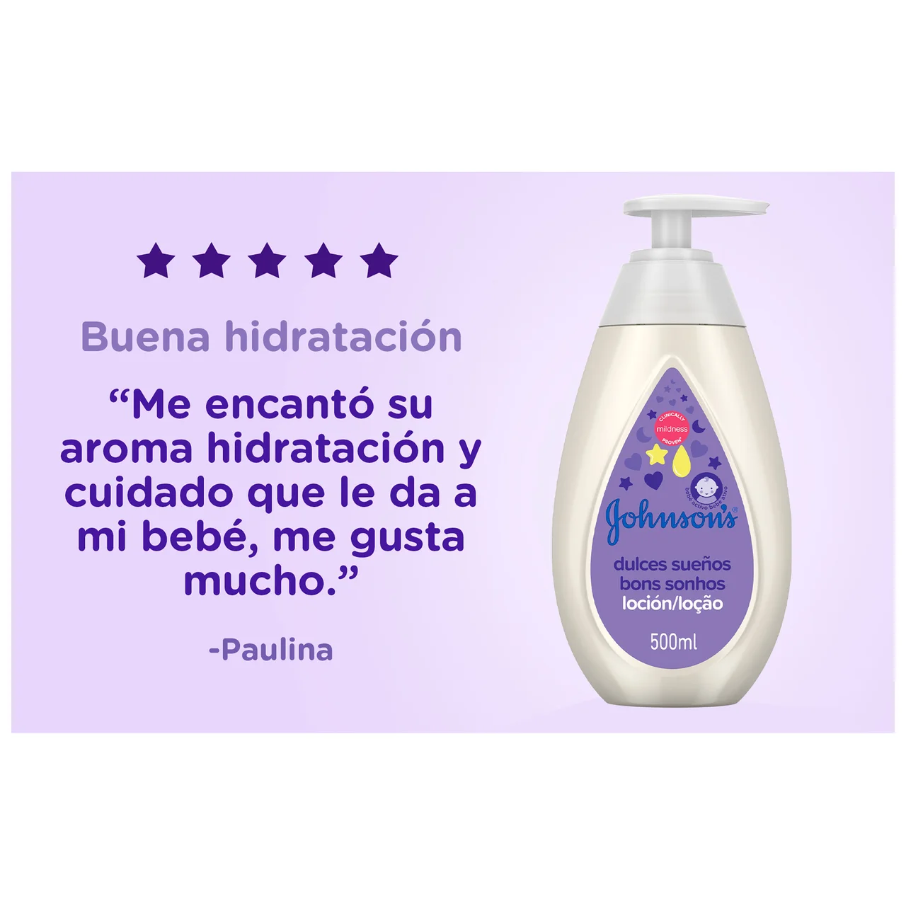 JOHNSON´S Dulces sueños Loción hidratante que ayuda a que nuestro bebé duerma mejor 500 ml.