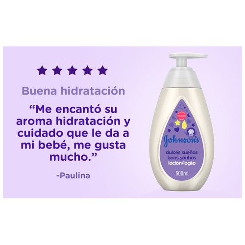 JOHNSON´S Dulces sueños Loción hidratante que ayuda a que nuestro bebé duerma mejor 500 ml.