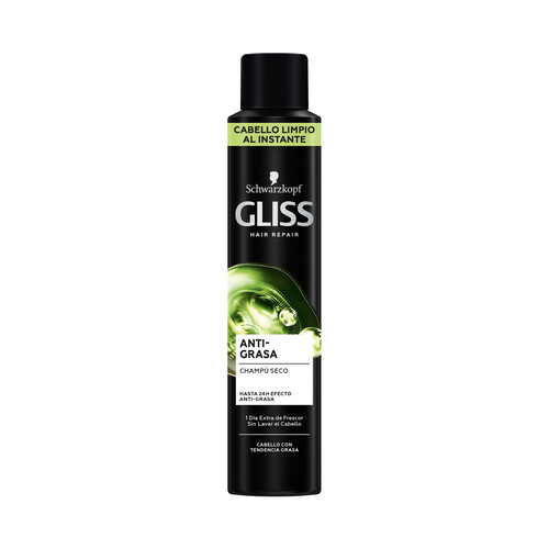 GLISS Champú seco con acción anti grasa, para cabellos con tendencia grasa GLISS de Schwarzkopf 200 ml.