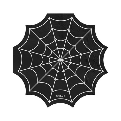 Servilleta papel 20 unidades, Tela Araña Negra 33x33cm. OH YEAH