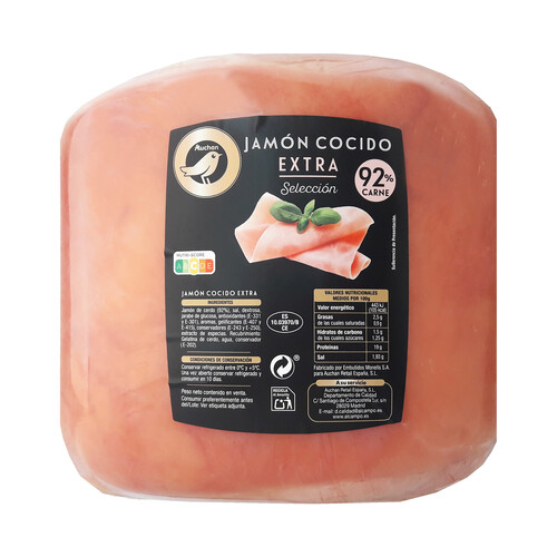 Jamón cocido extra ALCAMPO GOURMET Selección - Loncha normal 2 a 3 mm