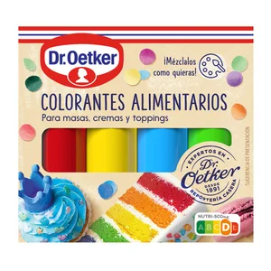 DR. OETKER Colorantes alimentarios, 4 colores pastel en gel Dr. OETKER 40 gr,