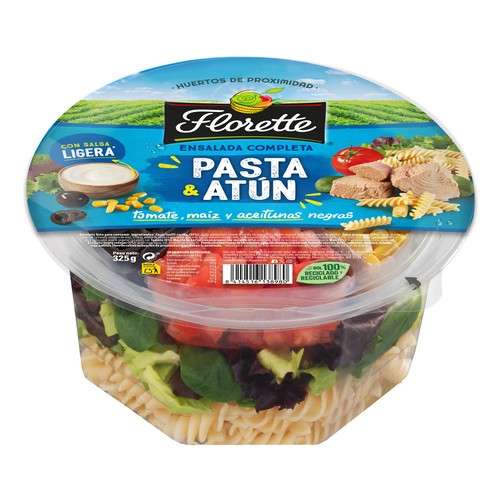 FLORETTE Ensalada completa de pasta y atún 325 g.