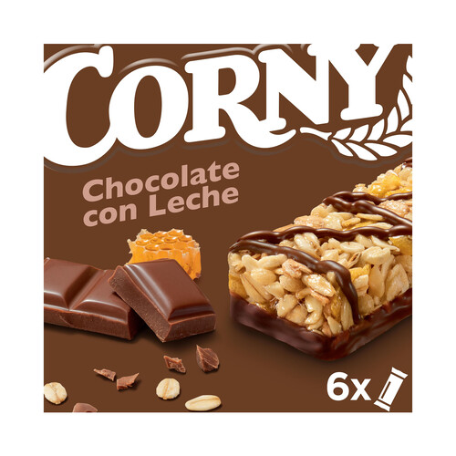 CORNY Barritas de cereales con chocolate con leche 6 x 25 g.