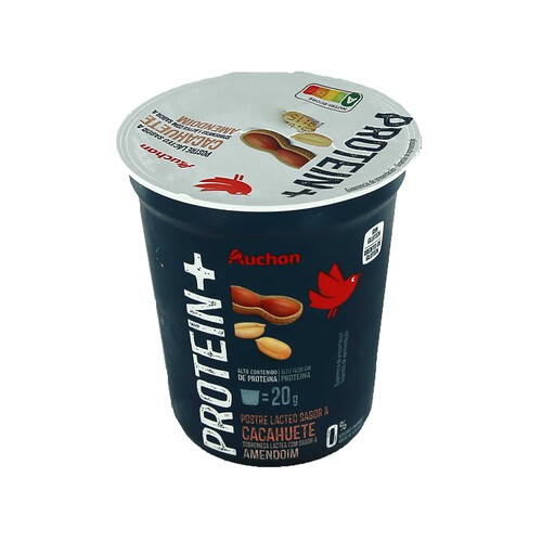 AUCHAN Protein + Postre lácteo con alto contenido en proteina y sabor a cacahuete 200 g. Producto Alcampo