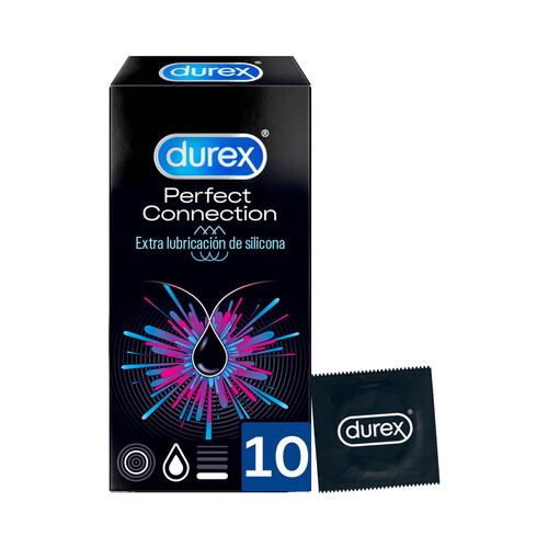 DUREX Preservativos extra lubricados de silicona, con un mayor grosor DUREX Perfect connection 10 uds.