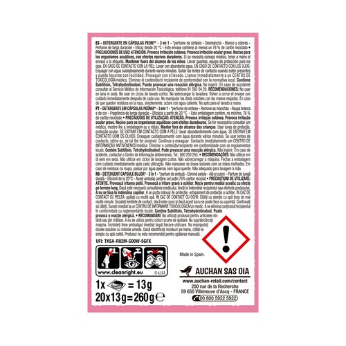 PRODUCTO ALCAMPO Detergente en cápsulas para máquina 3 en 1 Floral 20 ds.