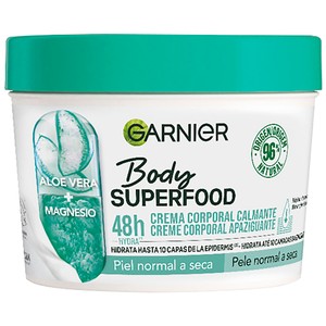 GARNIER Body superfood Crema corporal calmante de hidratante (hasta 48 horas), para pieles normales a secas 380 ml. 400 ml