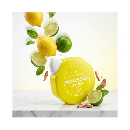 MOUSSEL Gel revitalizante para baño o ducha con aroma a lima y menta 650 ml.