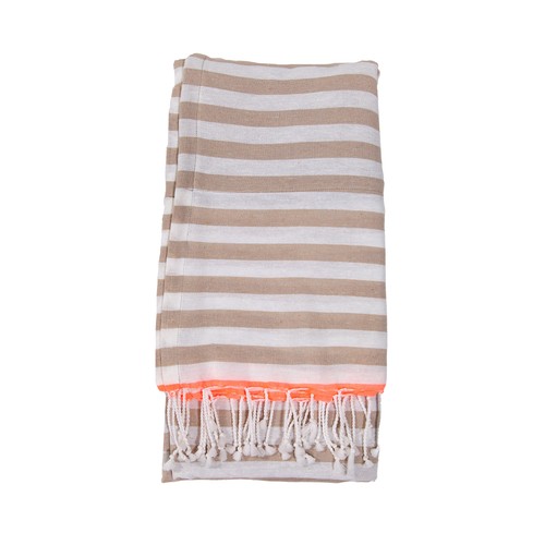 Toalla de playa 90x170cm 240grs, rizo microfibra 100%poliester , rayas. QUIVIR