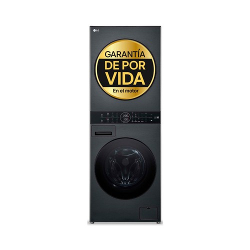 Torre de Lavadora y secadora LG WT1210BBF Inox, lavado/secado: 12KG/10KG, clasificación energética: A, 1400RPM, H: 165,5cm, A: 60cm,F: 66cm.