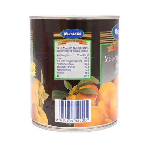 MENSAJERO Melocotón en almíbar 4/6 mitades 480 gr.