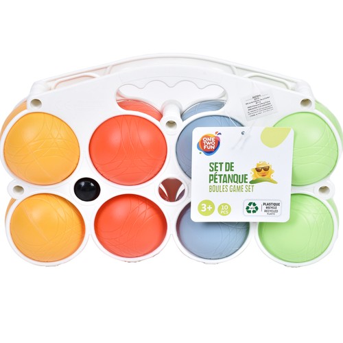 Set de petanca con 10 pelotas  ONE TWO FUN.