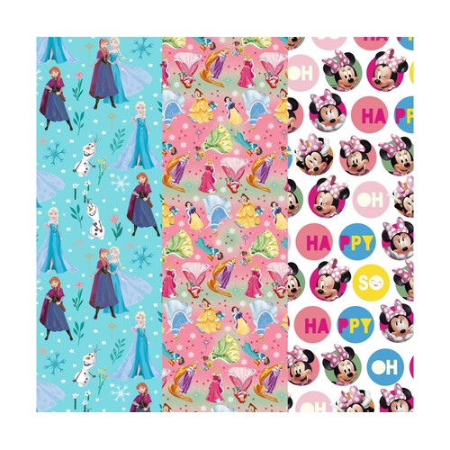Papel de regalo Disney 2X0,70m, modelos surtidos, AUCHAN.