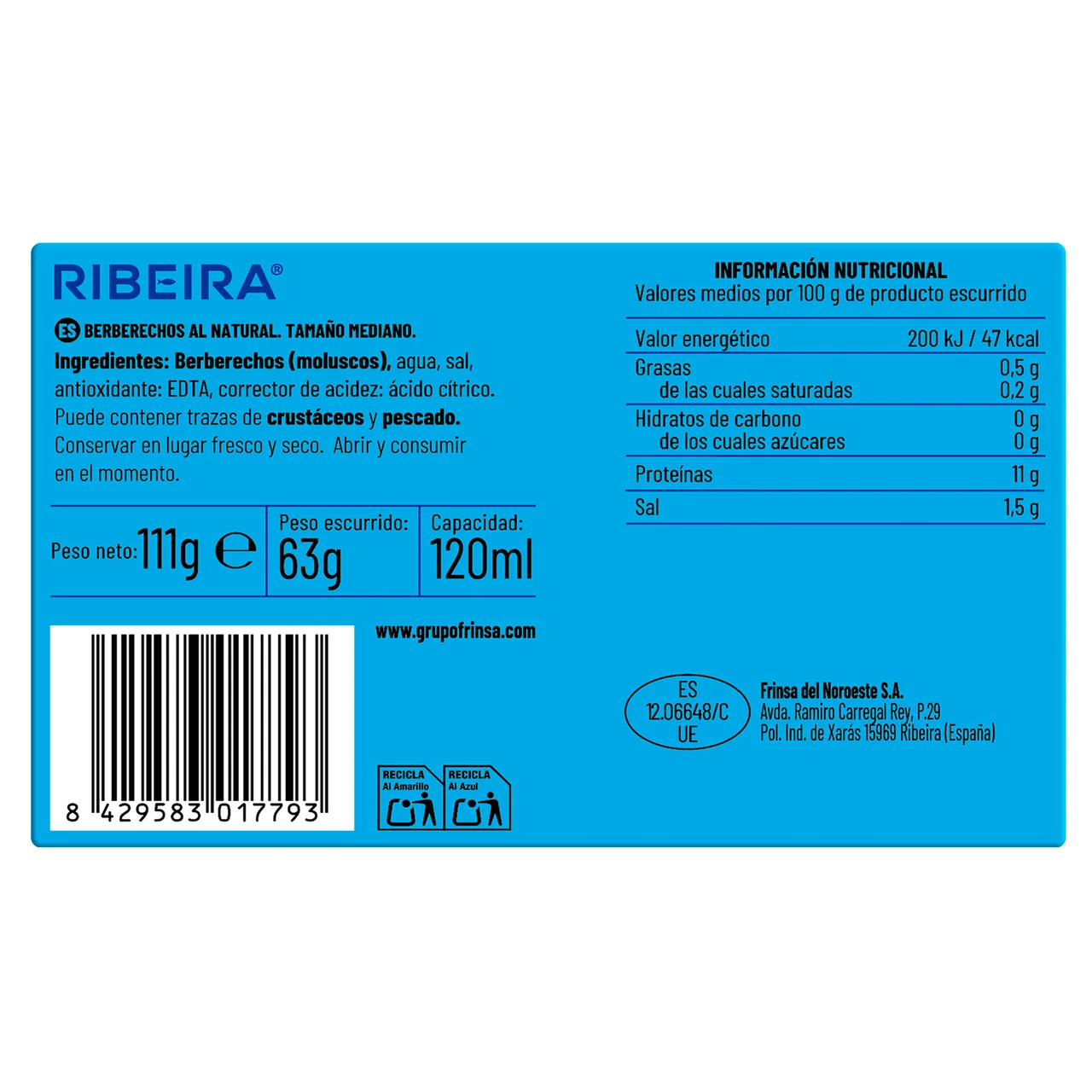 Berberechos al natural 35/45 63g