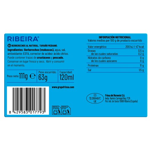 RIBEIRA Berberechos al natural 35/45 63g