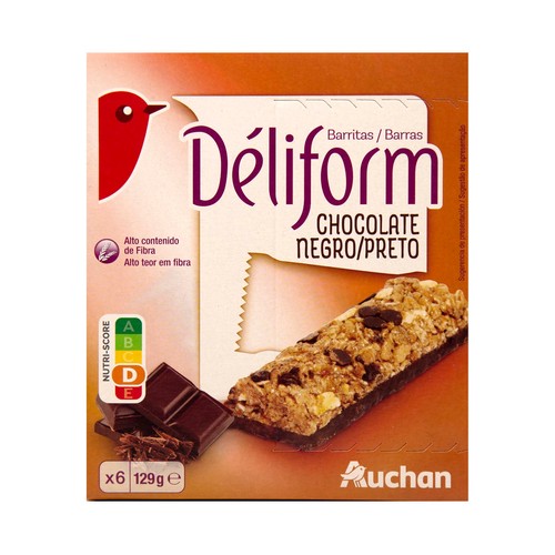 PRODUCTO ALCAMPO Cereales en barritas chocolate caramelo PRODUCTO ALCAMPO Deliform 6 uds. x 126 gr.