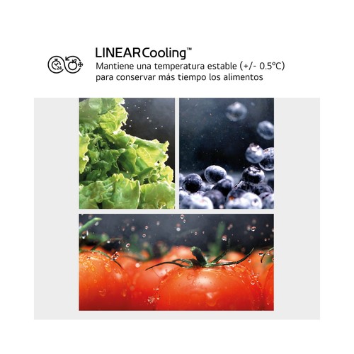 Frigorífico combi 204cm LG GBV3200CPY NO FROST TOTAL, clasificación energética: C, H: 204cm, A: 59,5cm, F: 67,5cm, capacidad total: 387L.