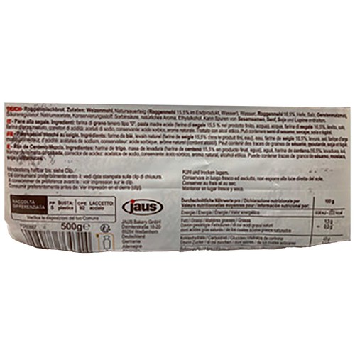 JAUS Pan de centeno 500 gr.