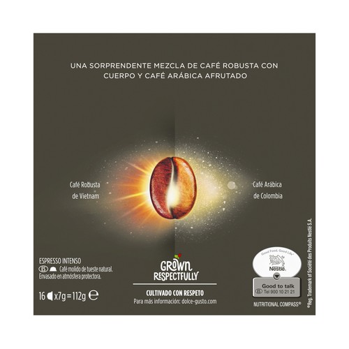 DOLCE GUSTO Café en cápsulas espreso intenso I7, 16 uds.