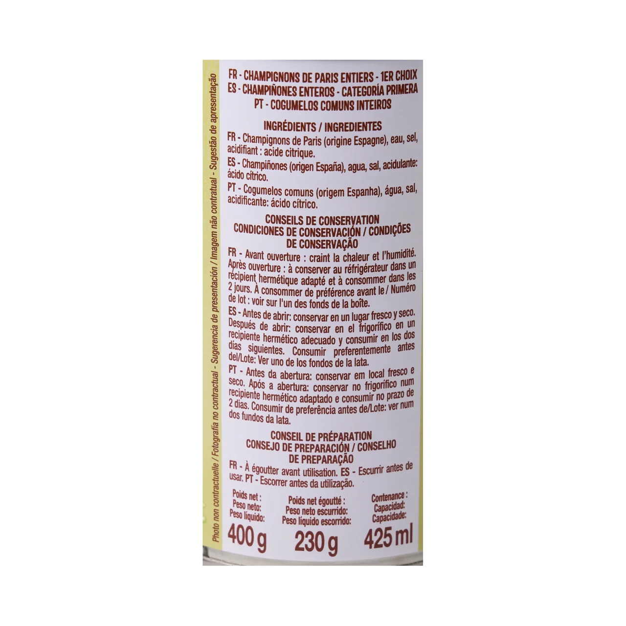 PRODUCTO ALCAMPO Champiñón entero 230g
