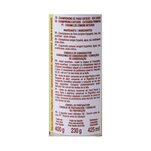 PRODUCTO ALCAMPO Champiñón entero 230g