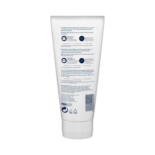 CERAVE Crema hidrantante sin perfume para pieles secas a muy secas 177 ml.