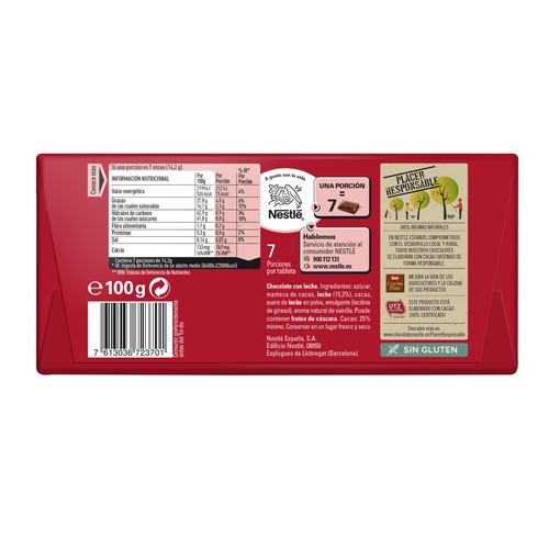 NESTLÉ Dolca Chocolate con leche 100 g.