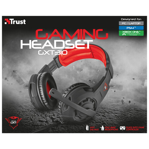 Auriculares gaming TRUST GXT 310 Radius, micrófono, control volumen, conexión jack 3.5 mm, compatible PC / XBOX / PS4 / SWITCH.