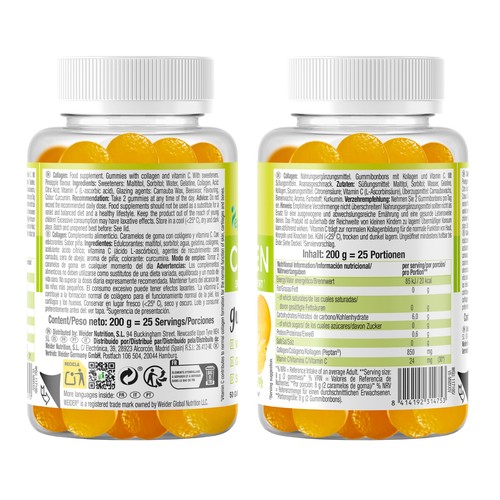 WEIDER Gummies de colágeno de vitamina C 50 uds.