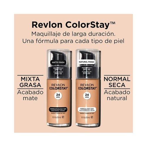 REVLON  Colorstay Tono 350 Rich tan Base de maquillaje líquida y de larga duración, para pieles mixtas a grasas.