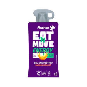 PRODUCTO ALCAMPO Eat & move gel energético con sabor a naranja 3 uds. 120 g.