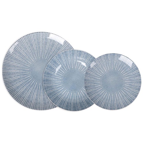 Vajilla porcelana 12 piezas azul electra. SANTA CLARA