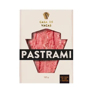 CASA DE VACAS Pastrami de vacuno con salsa de miel y mostaza 125 g.