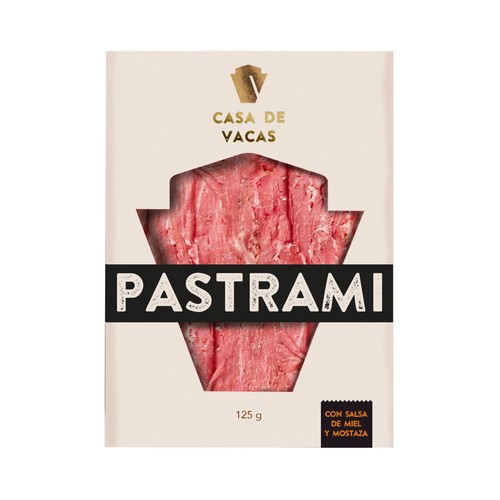 CASA DE VACAS Pastrami de vacuno con salsa de miel y mostaza 125 g.