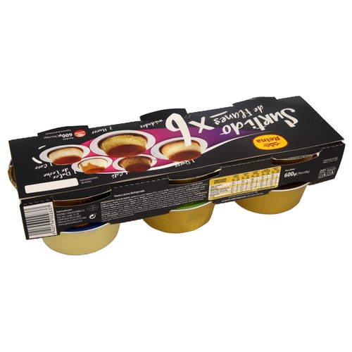 REINA Flan de diferentes sabores (huevo (2), coco, café, dulce de leche, queso) sin gluten REINA 6 x 100 g.