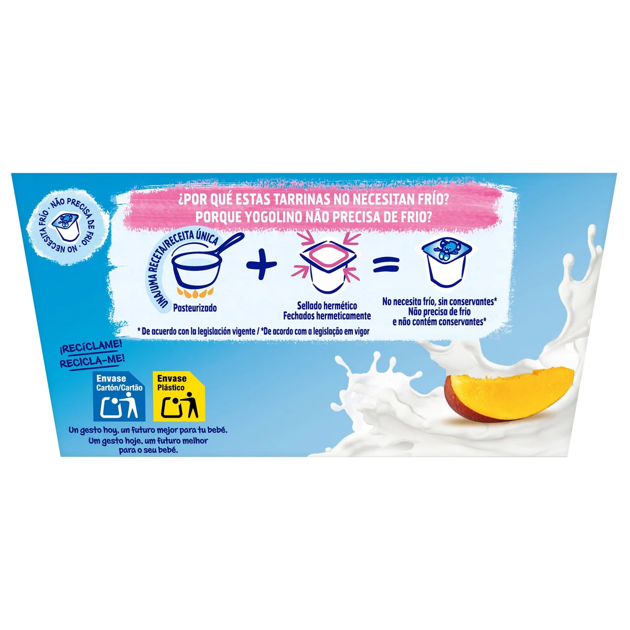 YOGOLINO Postre lácteo de mango, adaptado para bebés partir de 6 meses YOGOLINO de Nestlé 4 x 100 g.