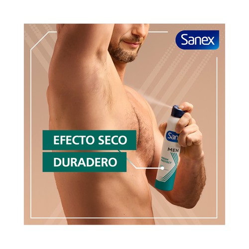 SANEX Men fresh protect Desodorante en spray para hombre antitranspirante hasta 72 horas 200 ml.