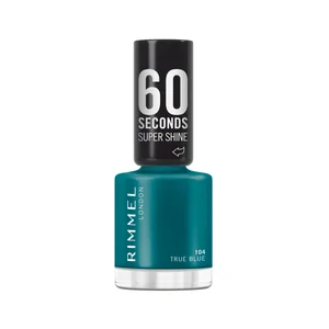 RIMMEL 60 Second super shine tono 104 True blue Esmalte de uñas de secado rápido.