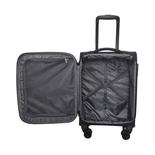 Maleta de cabina tipo trolley  soft 8 ruedas 55cm negro. AIRPORT