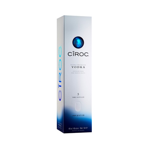 CÎROC Vodka blanco premium francés con 5 destilaciones botella de 70 cl.