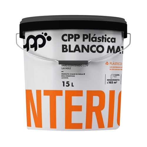 Pintura para interior blanco mate, 15 litros, CPP.