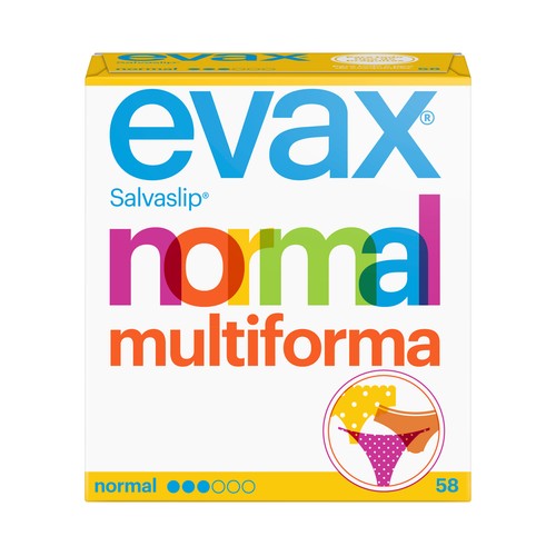 EVAX Salvaslips normales multiforma, para todo tipo de braguitas EVAX 58 uds.