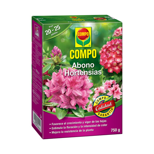 Caja de 0.75 kilos de abaono granulado especial para hortensias COMPO.