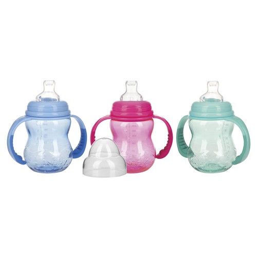 NEW VALMAR Biberón de 240 ml., con tetina de silicona, de 6 a 18 meses.