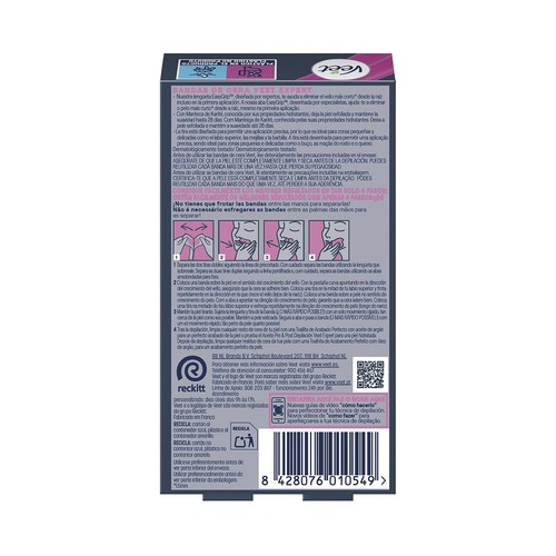 VEET Expert Bandas de cera para depilación facial, pieles normales 12 uds.