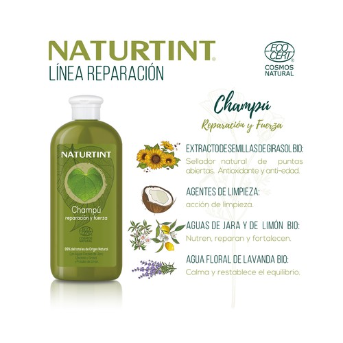 NATURTINT Champú reparación y fuerza para cabellos dañados o débiles NATURTINT 330 ml.